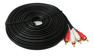 Câble SYSTEM-S Cinch 2 RCA 15 m adaptateur AV stéréo mâle vers mâle en noir