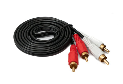 Câble SYSTEM-S Cinch 2 RCA Adaptateur AV stéréo mâle vers mâle de 1,5 m en noir