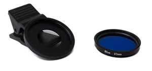 Filtre couleur SYSTEM-S bleu 37 mm couleur de l'objectif avec clip pour smartphones en noir