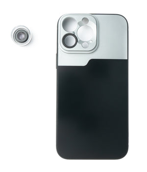 Filtro per microscopio obiettivo macro 30x con custodia nera per iPhone 13 Pro Max