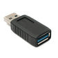 Adaptador USB 3.0 SYSTEM-S tipo A cable macho a hembra en color negro
