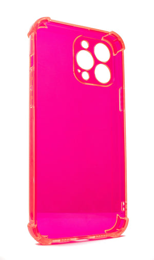 Funda protectora de silicona SYSTEM-S en funda transparente rosa para iPhone 13 Pro Max