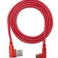SYSTEM-S USB 3.1 Kabel 100cm Typ C Stecker zu 3.0 Typ A Stecker geflochten Winkel in Rot