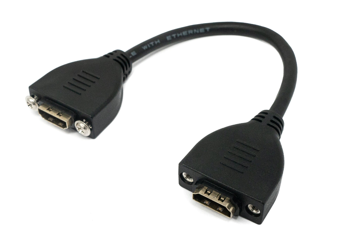 Cavo HDMI 1.4 da 23 cm tipo A adattatore femmina-femmina a vite in nero