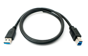 SYSTEM-S USB 3.0 Kabel 100 cm Typ B Stecker zu A Stecker Adapter in Schwarz
