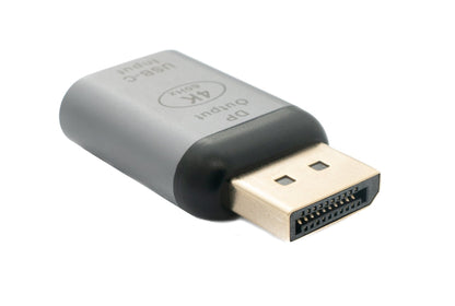 SYSTEM-S USB 3.1 adapter type C female to DisplayPort DP male 4k HDTV cable in gray