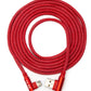 SYSTEM-S USB 3.1 Kabel 2 m Typ C Stecker zu 3.0 Typ A Stecker geflochten Winkel in Rot