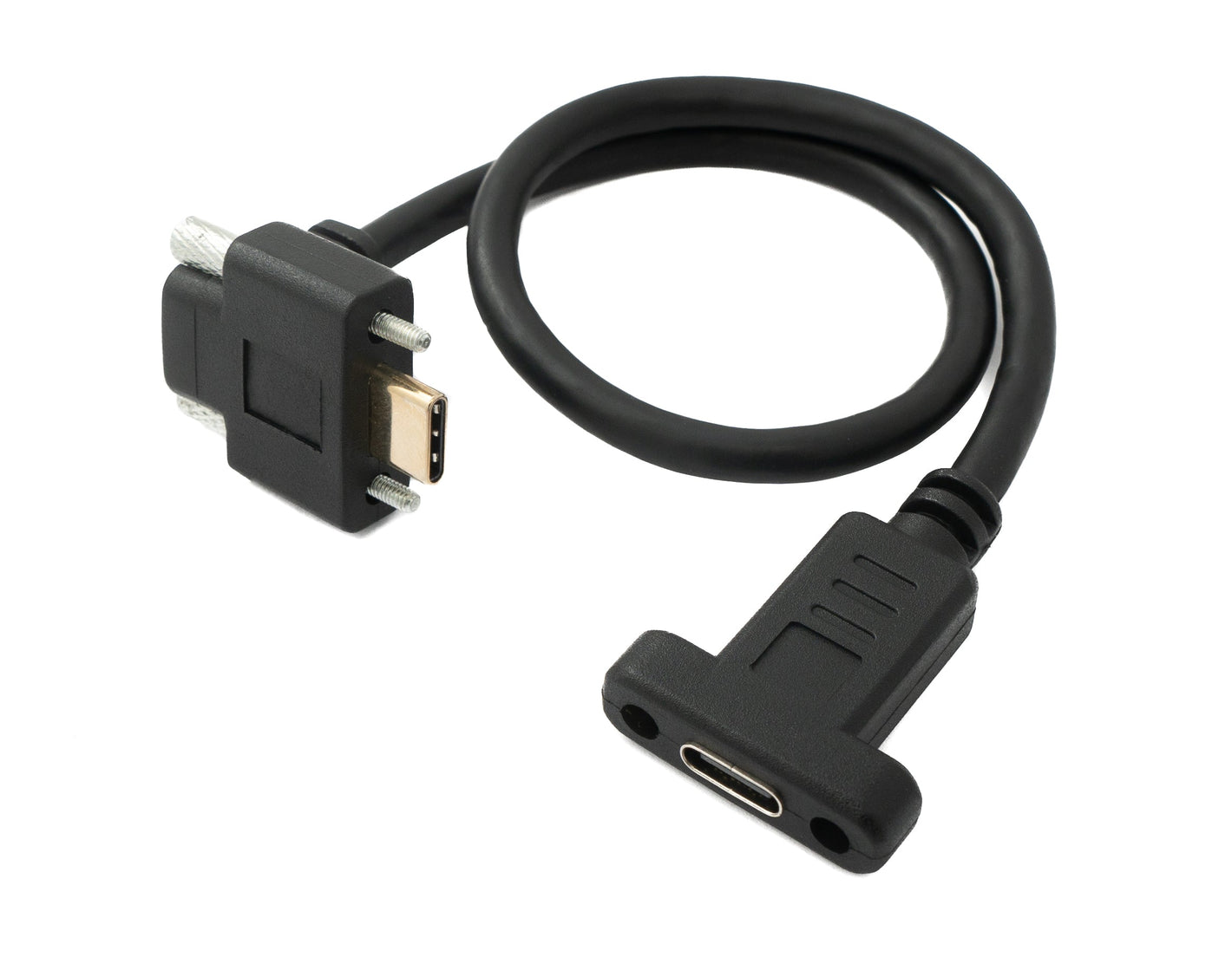 Cable USB 3.1 Gen 2 100W 30cm Tipo C Adaptador de ángulo de tornillo macho a hembra