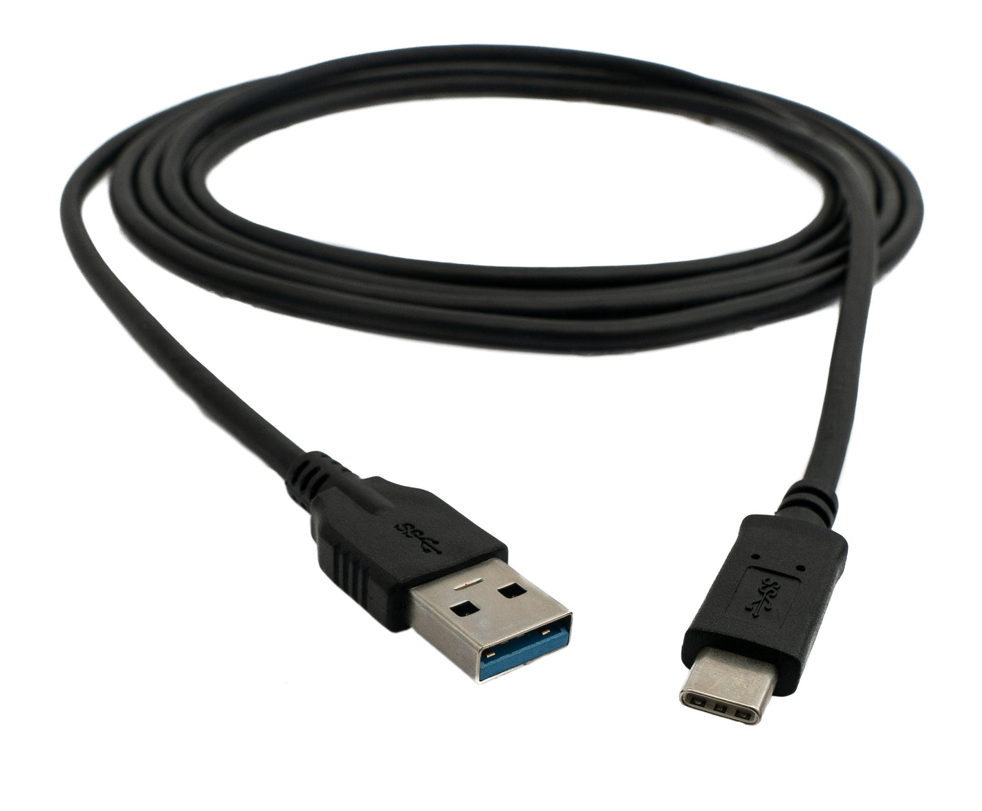 SYSTEM-S USB 3.1 cable 200 cm type C plug to 3.0 type A plug in black