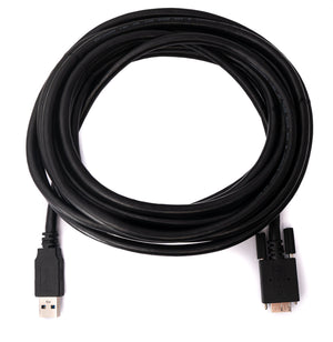 SYSTEM-S USB 3.0 Kabel 5 m Micro B Stecker zu Typ A Stecker Schraube in Schwarz