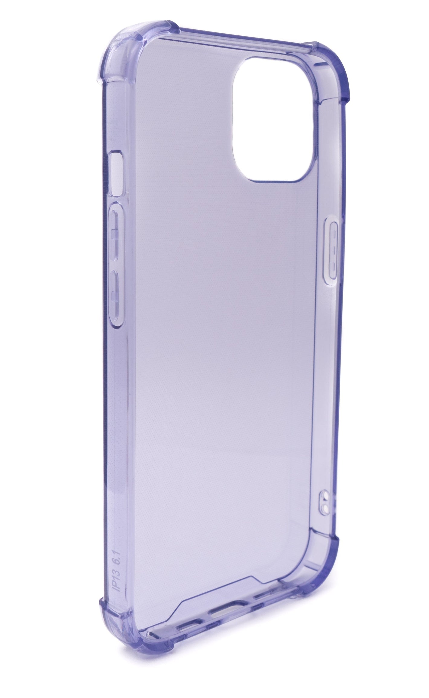 Custodia protettiva in silicone viola trasparente per iPhone 13