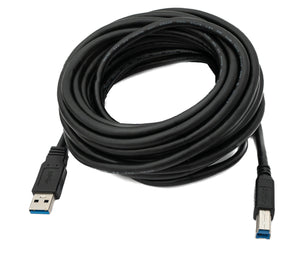 SYSTEM-S USB 3.0 Kabel 8 m Typ B Stecker zu A Stecker Adapter in Schwarz