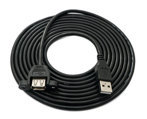 SYSTEM-S USB 2.0 cable 3 m type A male to female screw in black