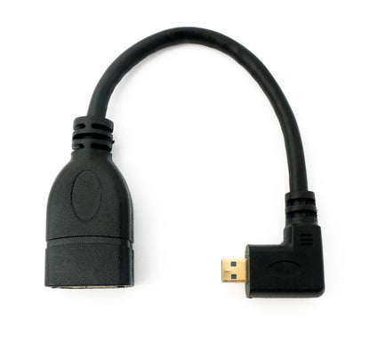 Cavo HDMI 1.4 da 20 cm femmina a micro maschio adattatore angolare in nero