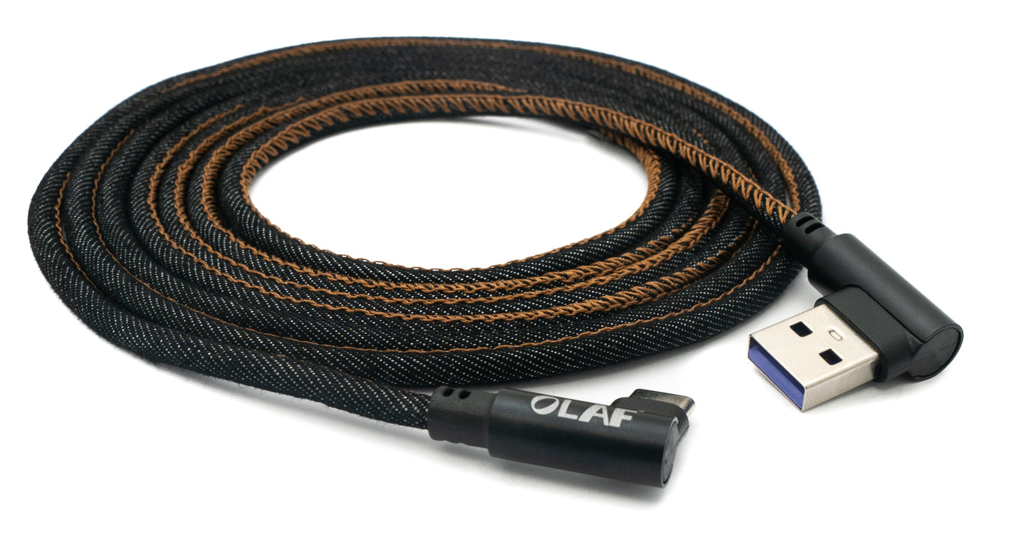 Cable USB 3.1 2 m Tipo C macho a 3.0 Tipo A macho ángulo trenzado negro