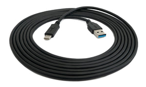 SYSTEM-S USB 3.1 cable 300 cm type C plug to 3.0 type A plug in black