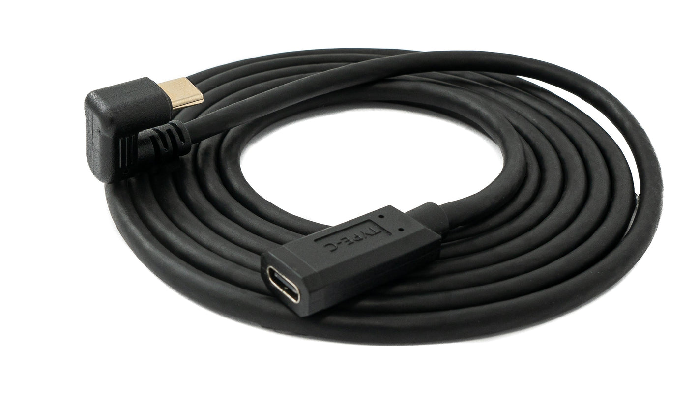 Cable USB 3.1 U Turn 1,8 m Tipo C macho a hembra ángulo 360° en color negro