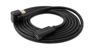 SYSTEM-S USB 3.1 U Turn 1.8 m cable type C male to female 360° angle in black