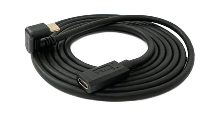 SYSTEM-S USB 3.1 U Turn 1,8 m Kabel Typ C Stecker zu Buchse 360° Winkel in Schwarz