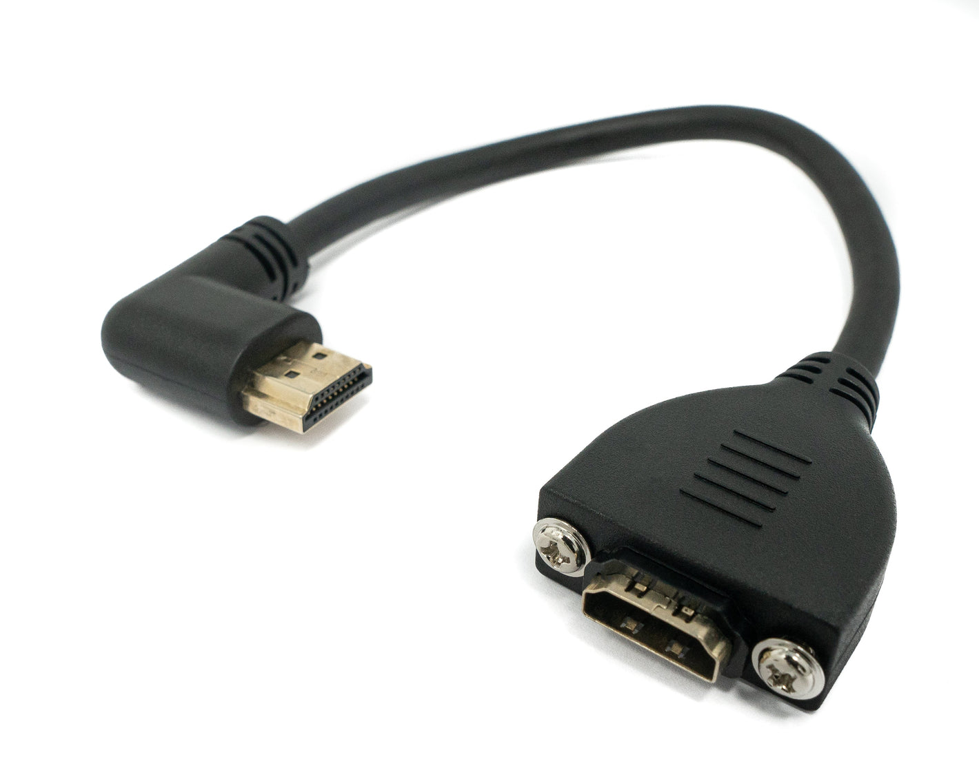 Cavo HDMI 1.4 da 25 cm tipo A adattatore maschio-maschio con angolo di vite in nero