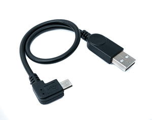 Câble micro USB 2.0 SYSTEM-S coudé à gauche adaptateur de prise à angle de 90 degrés câble de données câble de chargement env.