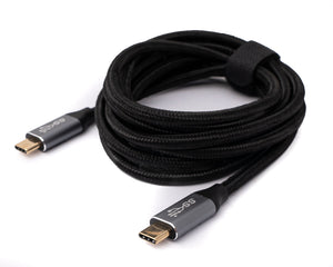 Câble USB 3.1 Gen 2 100 W 2 m Adaptateur tressé type C mâle vers mâle noir