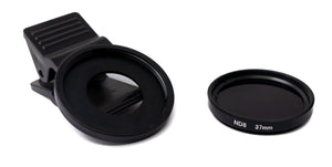 Lente ND8 da 37 mm, filtro grigio a densità neutra con clip per smartphone in nero