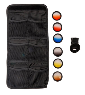 Jeu de filtres colorés SYSTEM-S 37 mm 6 pièces avec kit de couleurs de transition avec sac à clip en noir