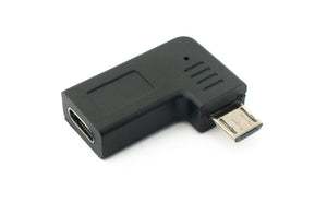 SYSTEM-S USB 3.1 Adapter Typ C Buchse zu 2.0 Micro B Stecker Winkel Links