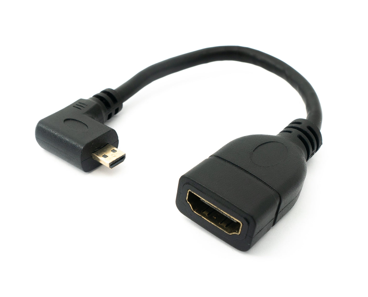 Cavo HDMI 1.4 da 20 cm femmina a micro maschio adattatore angolare in nero