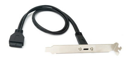 SYSTEM-S USB 3.1 Kabel 50 cm Typ C Buchse zu 20pin PCI Schraube  Kabel in Schwarz