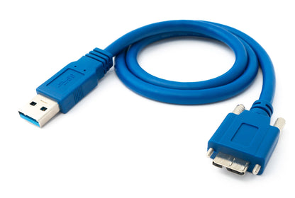 Cable USB 3.0 60cm Micro B Macho a Tipo A Macho Adaptador de Tornillo en Azul