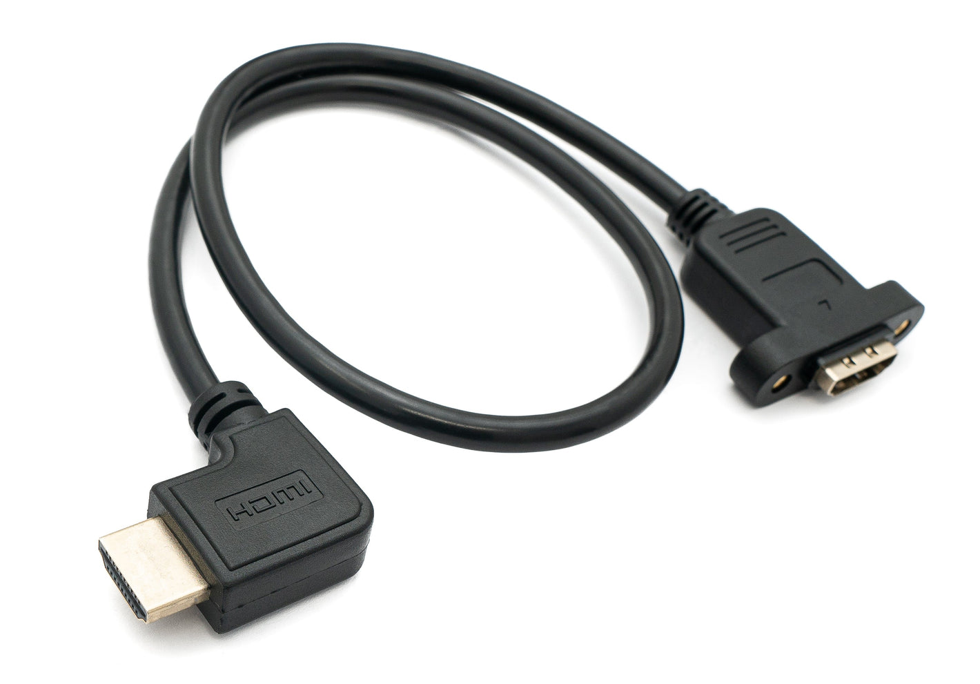 Cavo HDMI 1.4 da 50 cm tipo A adattatore maschio-maschio con angolo di vite in nero