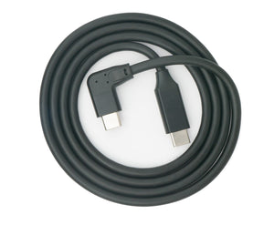 SYSTEM-S USB 3.1 Kabel 100 cm Typ C Stecker zu Stecker Winkel Adapter in Schwarz