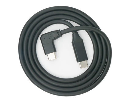 SYSTEM-S USB 3.1 Kabel 100 cm Typ C Stecker zu Stecker Winkel in Schwarz