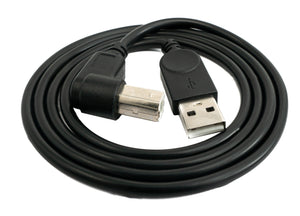 SYSTEM-S USB 2.0 cable 100 cm type B male to A male angle adapter in black