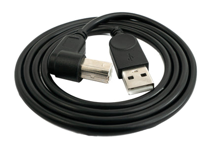 SYSTEM-S USB 2.0 Kabel 100 cm Typ B Stecker zu A Stecker Winkel Adapter in Schwarz