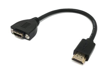 Cable HDMI 1.4 25 cm tipo A adaptador macho a macho tornillo en negro