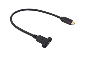 SYSTEM-S USB 3.1 Kabel 30 cm Typ C Stecker zu Buchse Schraube Adapter in Schwarz