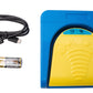 SYSTEM-S Bluetooth Fußpedal kabellos mit USB 3.1 Typ C Anschluss für PC Hotkeys Blau Gelb