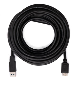SYSTEM-S USB 3.0 Kabel 8 m Micro B Stecker zu Typ A Stecker in Schwarz