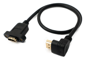 Cavo HDMI 1.4 Adattatore angolare a vite da 30 cm maschio a femmina in nero