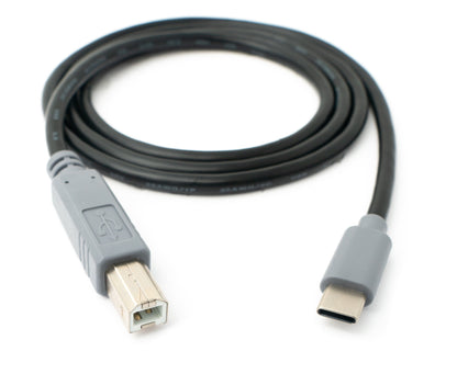 SYSTEM-S USB 3.1 Kabel 100 cm Typ C Stecker zu 2.0 Typ B Stecker Adapter in Schwarz