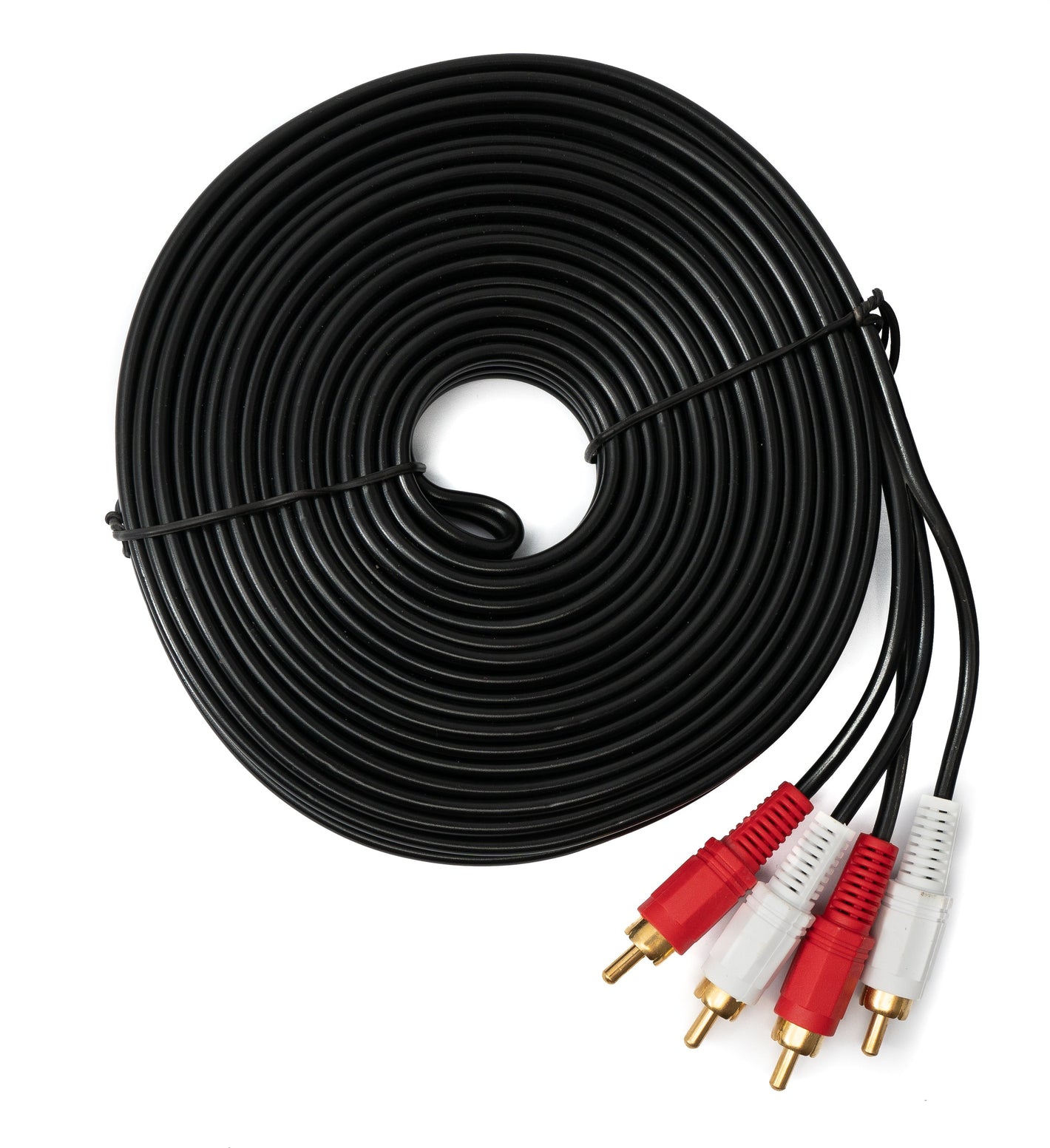 Câble SYSTEM-S Cinch 2 RCA 10 m adaptateur AV stéréo mâle vers mâle en noir