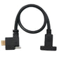 SYSTEM-S USB 3.1 Kabel 30 cm Typ C Stecker zu Buchse Schraube Winkel Adapter in Schwarz