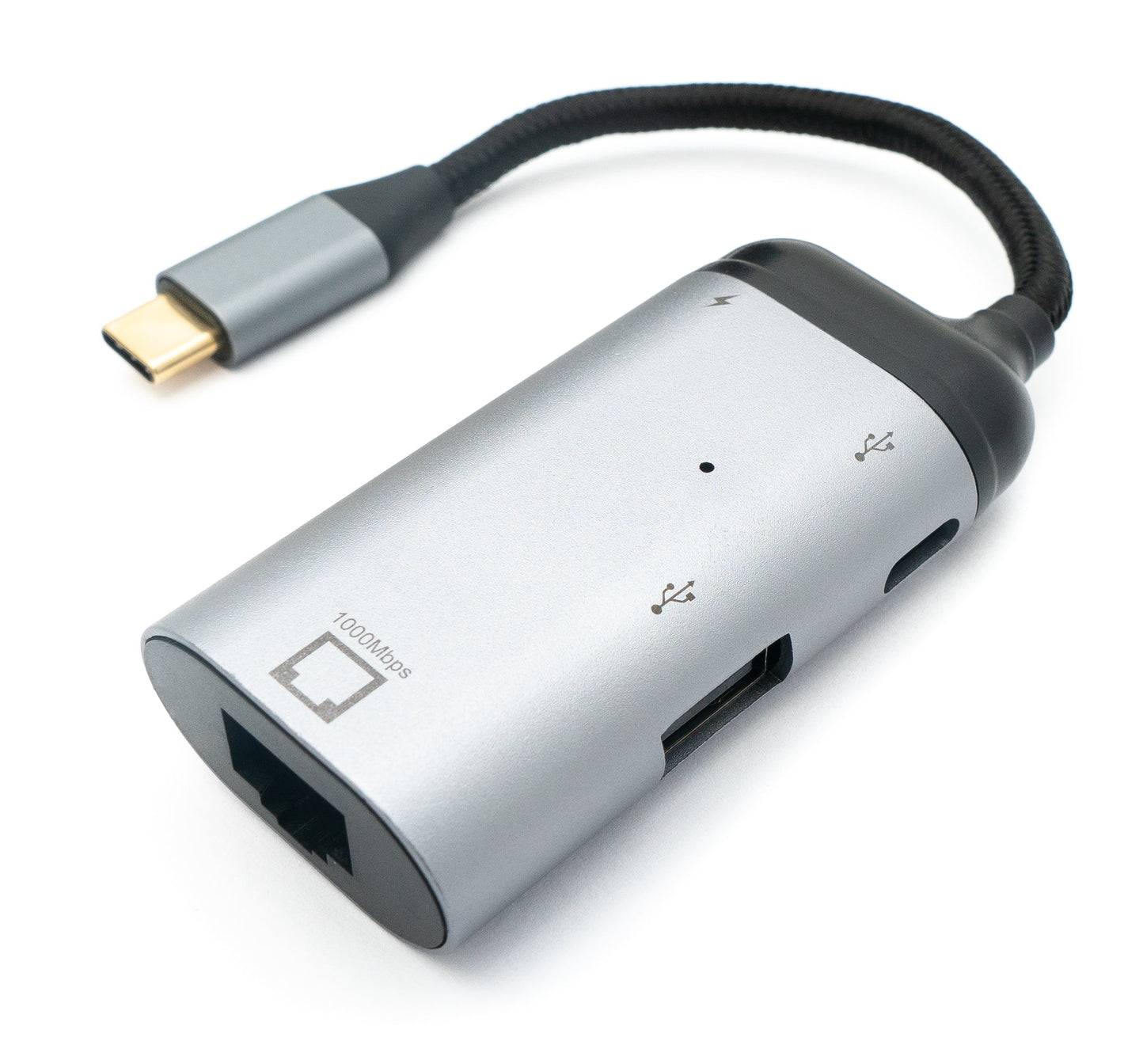 SYSTEM-S 3in1 Adapter LAN Buchse & USB 2.0 Typ A Buchse & 2x 3.1 C Buchse zu C Stecker