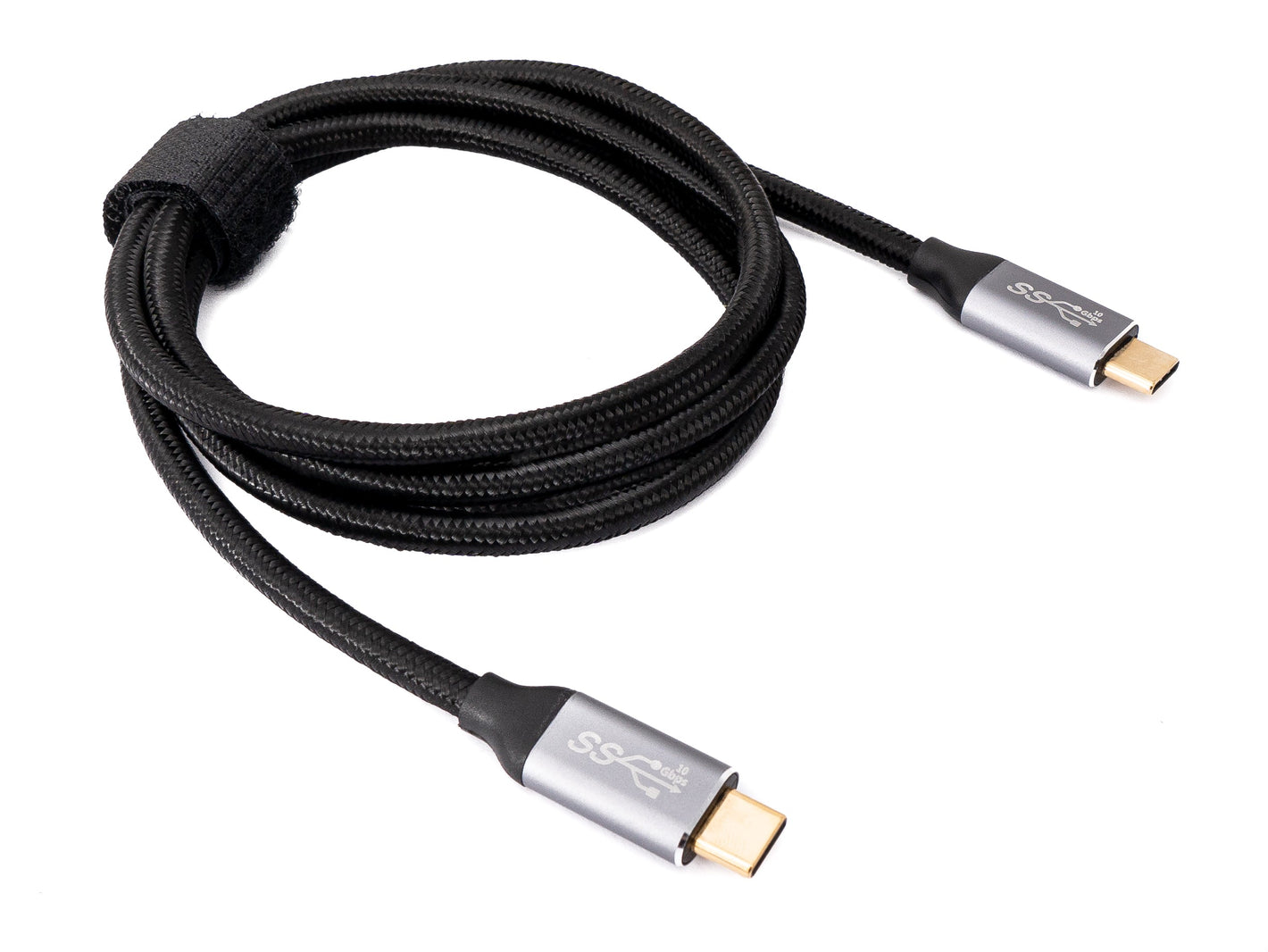 Cable SYSTEM-S USB 3.1 Gen 2 100W 100 cm Adaptador trenzado tipo C macho a macho en color negro