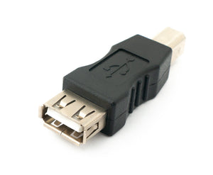 SYSTEM-S USB 2.0 Adapter Typ B Stecker zu Typ A Buchse Kabel in Schwarz