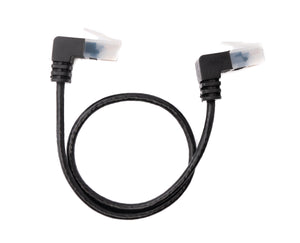 SYSTEM-S LAN Kabel 25 cm RJ45 8P8C STP Cat6 Stecker zu Stecker Winkel Adapter Schwarz