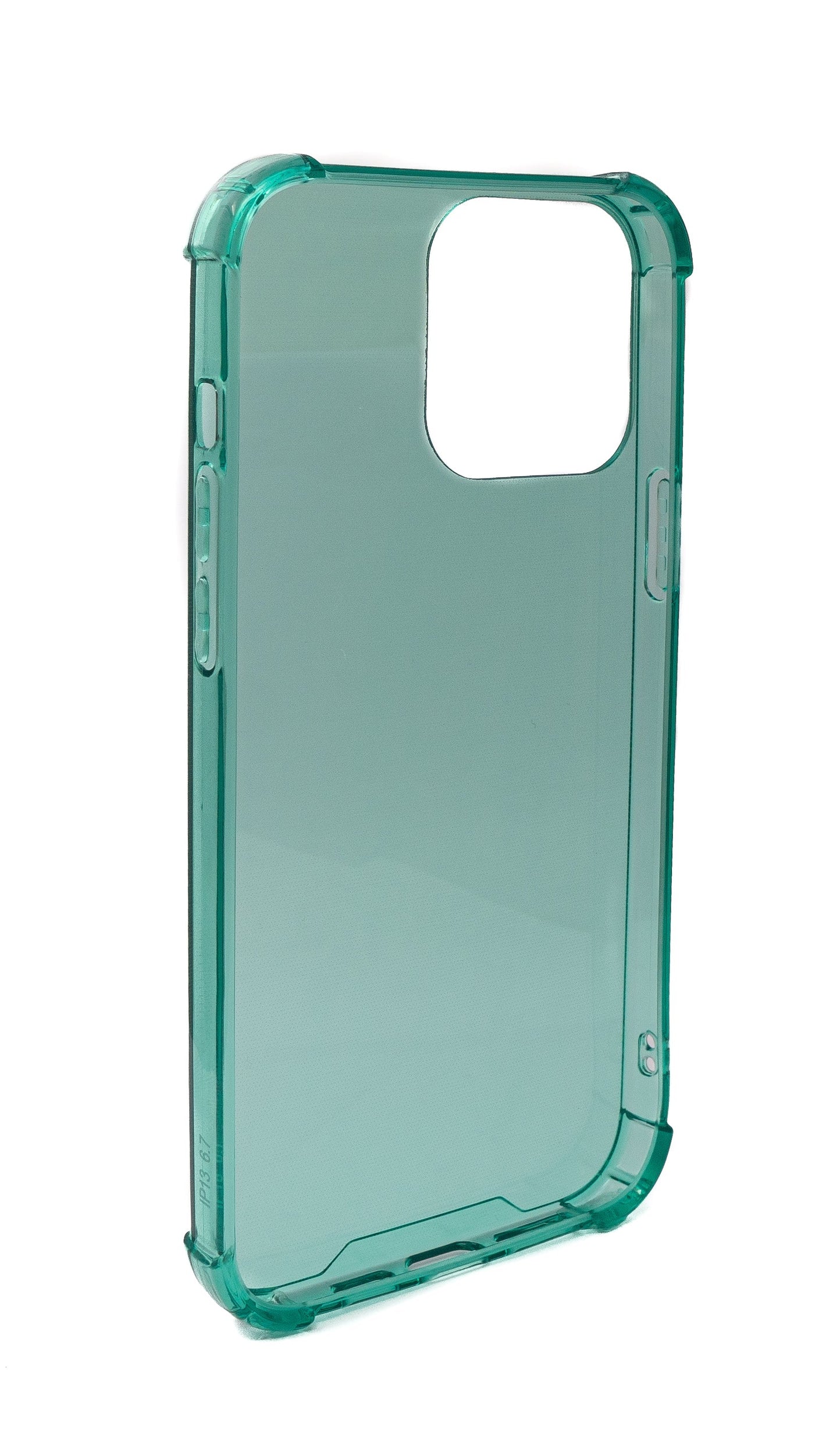 SYSTEM-S Silicone Protective Case in Green Transparent Case for iPhone 13 Pro Max